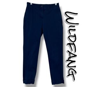 WILDFANG Essential Trouser Navy Chino Pants Sz 0 Cotton Stretch Tapered Uniform